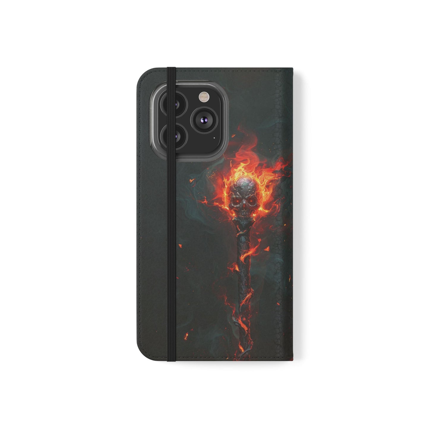 Inferno Skull Staff - Wallet Flip Case