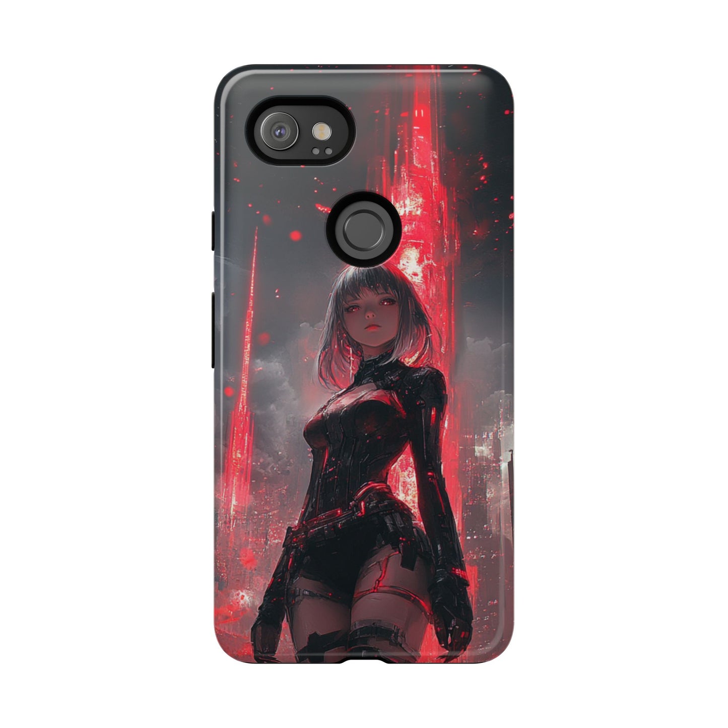 Crimson Cyber Sentinel – Tough Google Pixel Case