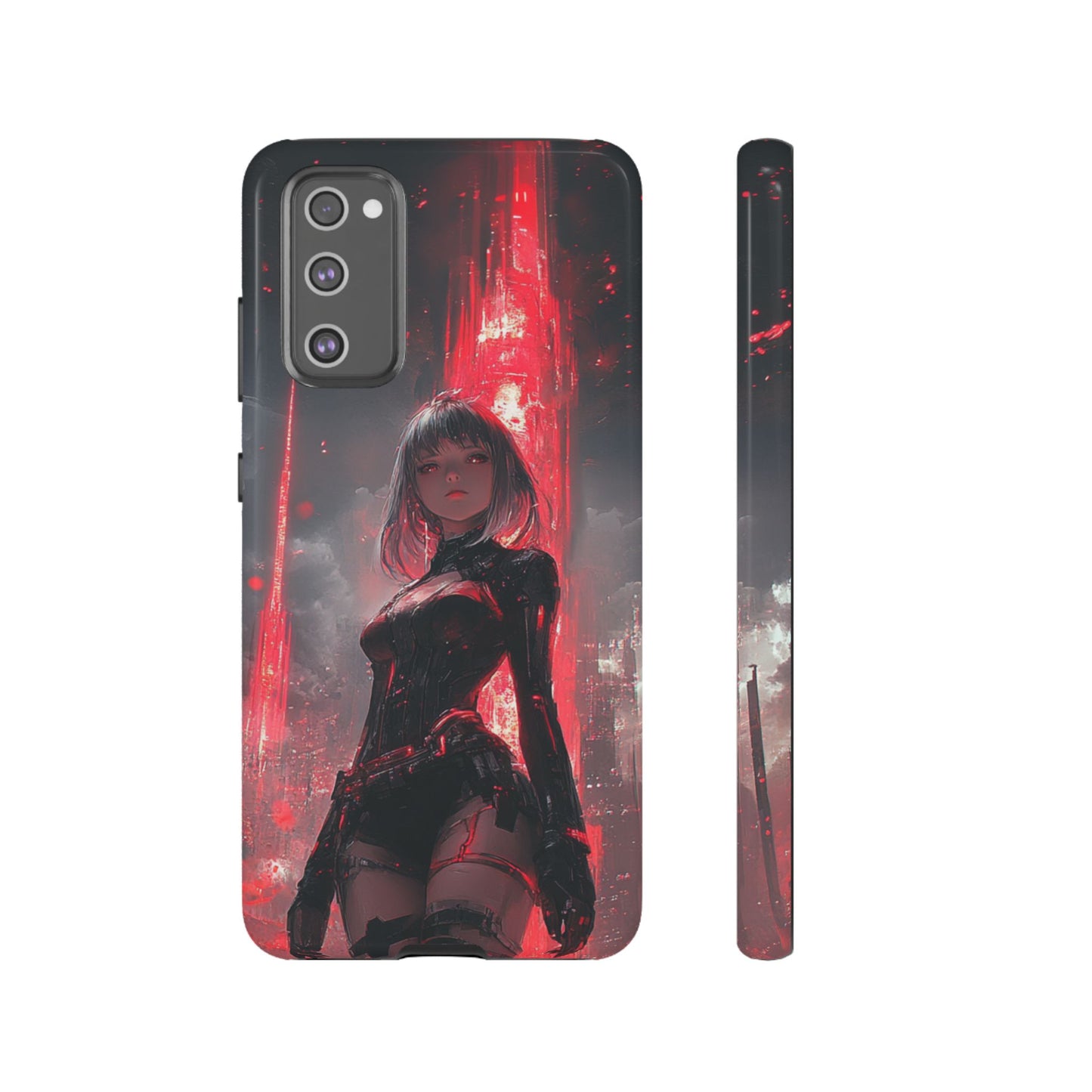 Crimson Cyber Sentinel – Tough Samsung Galaxy Case
