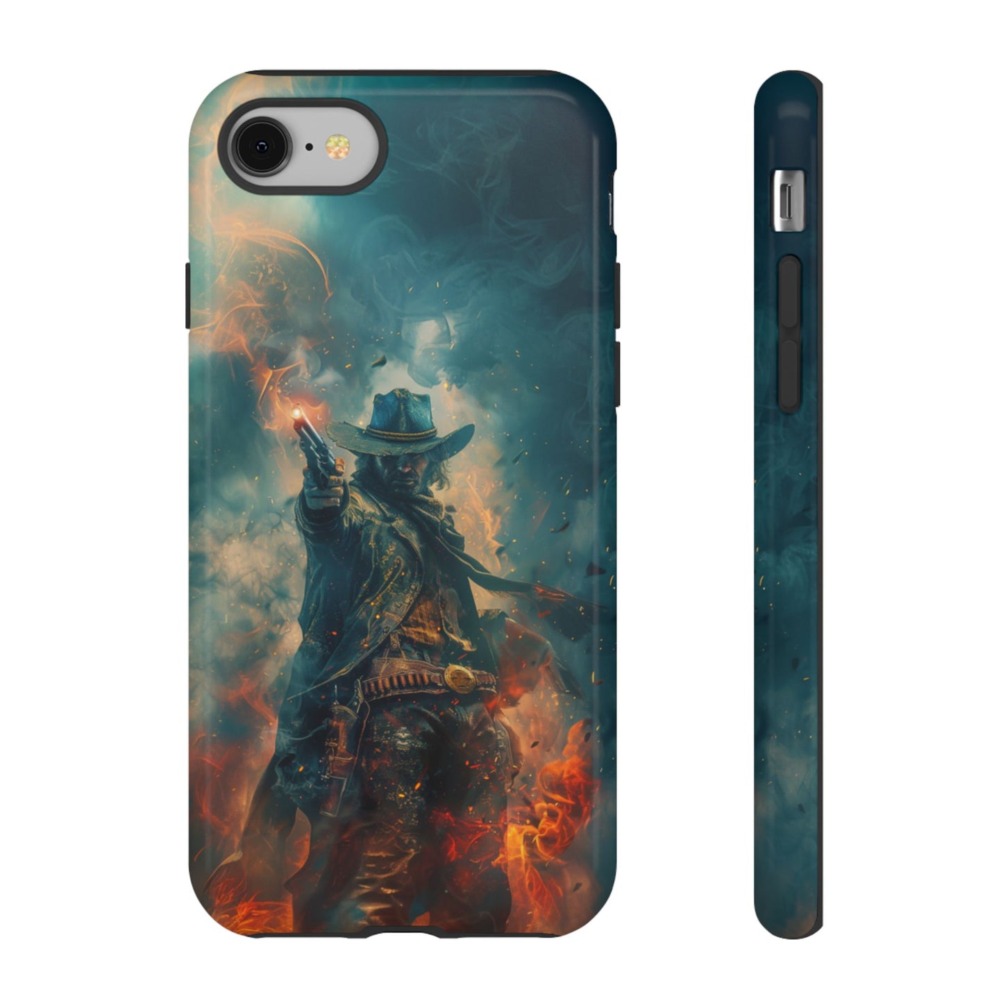 Flaming Outlaw Gunslinger – Tough iPhone Case