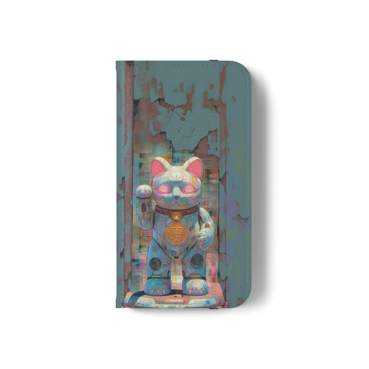Cyber Lucky Cat - Wallet Flip Case
