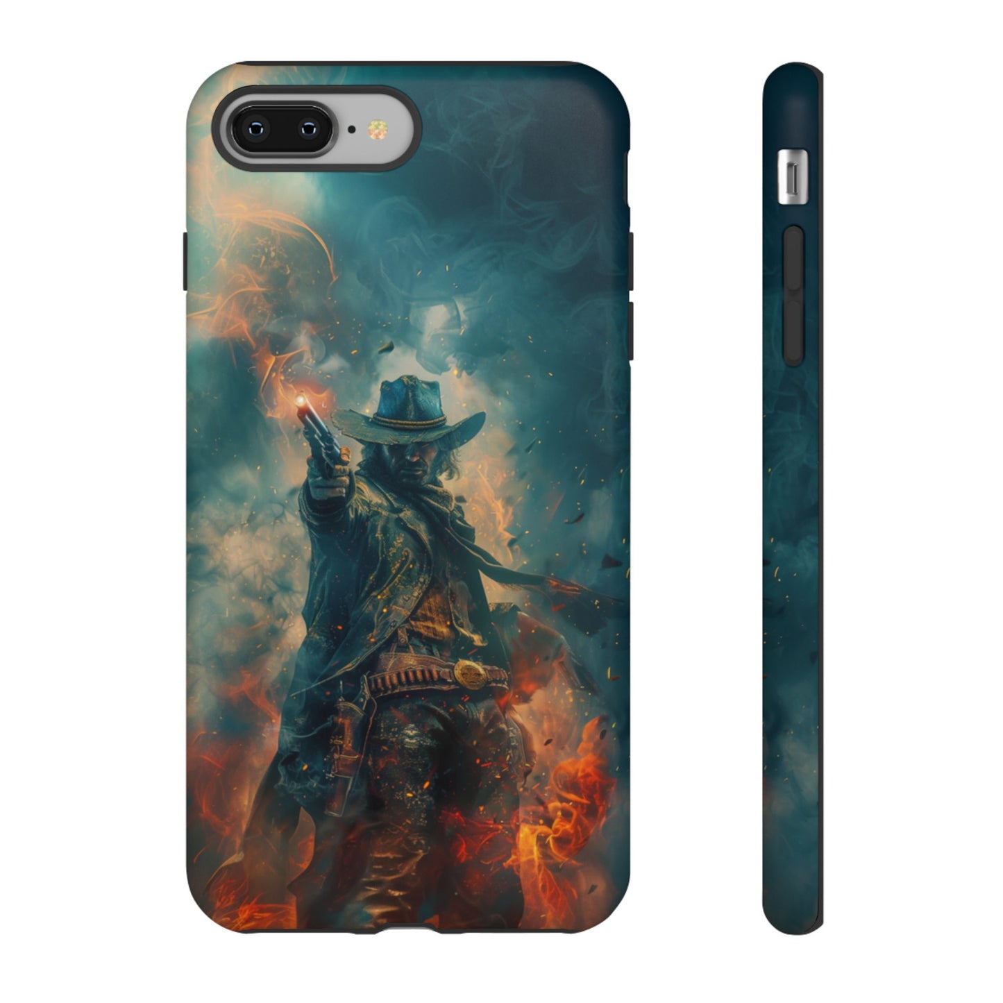 Flaming Outlaw Gunslinger – Tough iPhone Case
