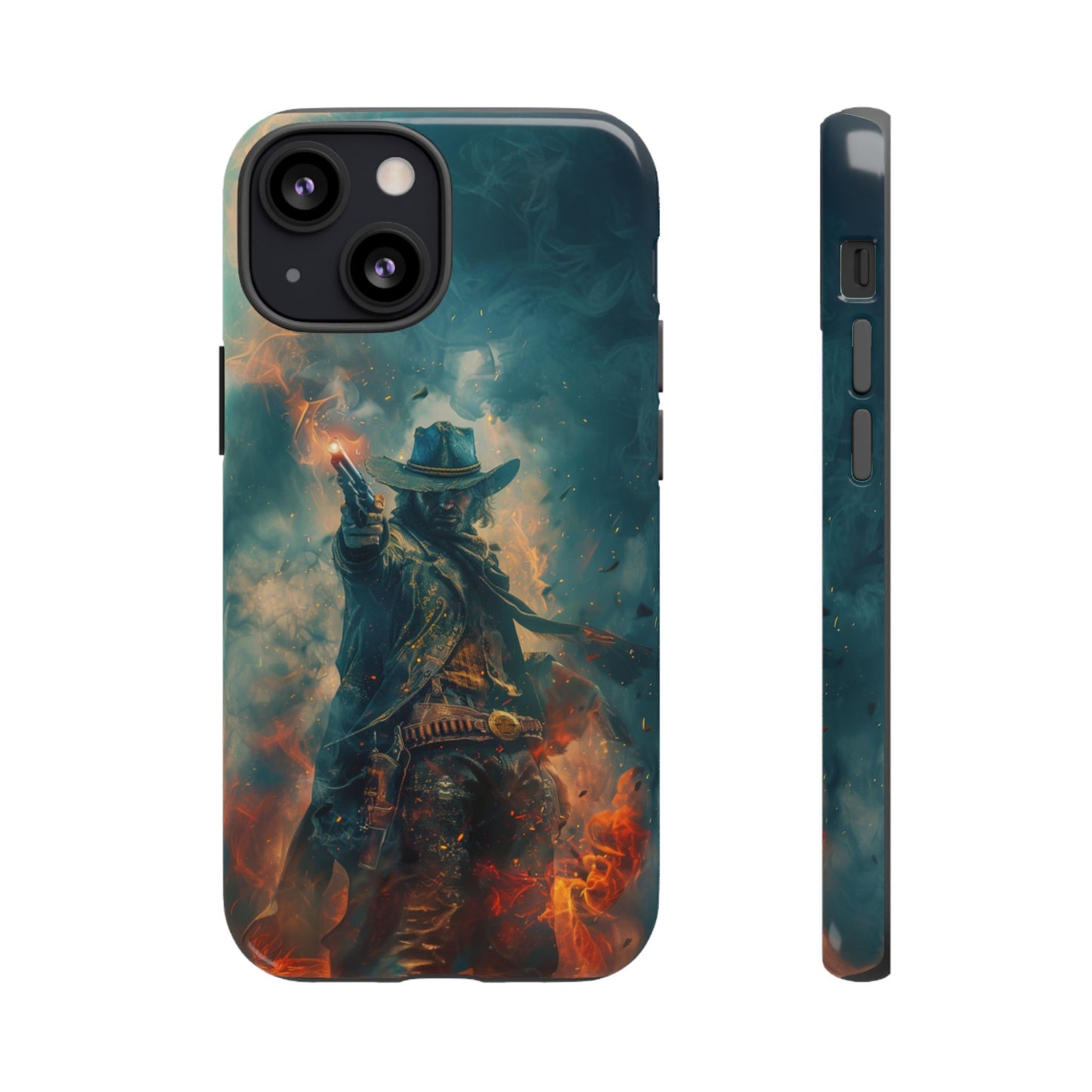 Flaming Outlaw Gunslinger – Tough iPhone Case