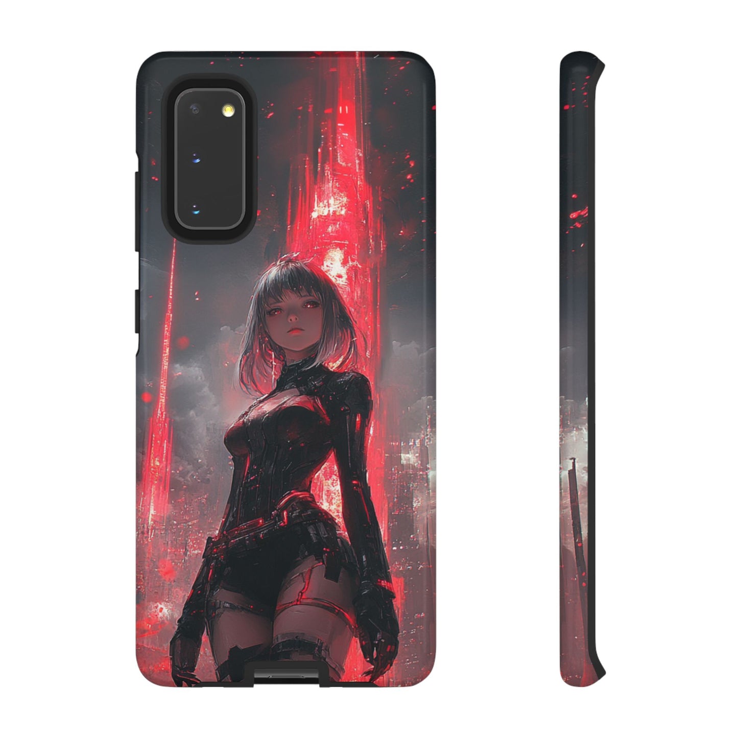 Crimson Cyber Sentinel – Tough Samsung Galaxy Case