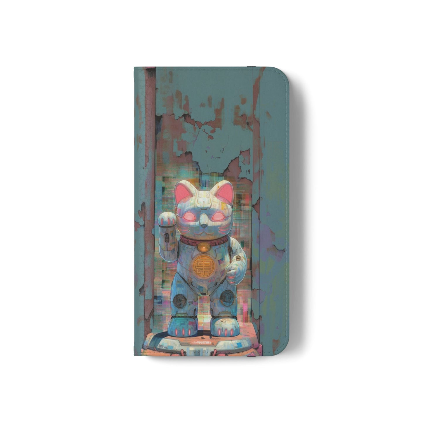 Cyber Lucky Cat - Wallet Flip Case