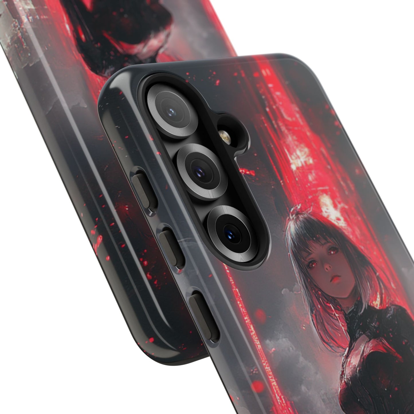 Crimson Cyber Sentinel – Tough Samsung Galaxy Case