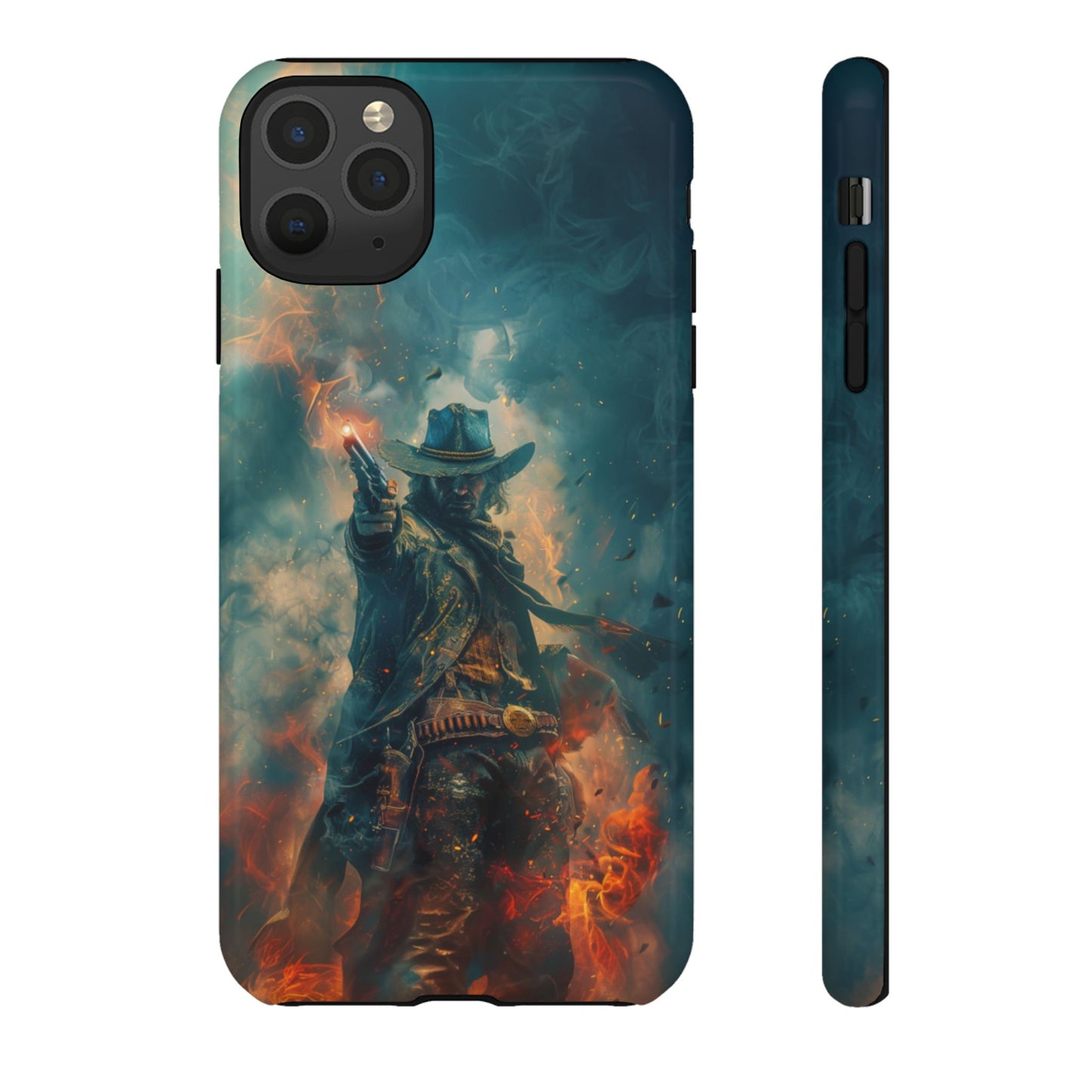 Flaming Outlaw Gunslinger – Tough iPhone Case