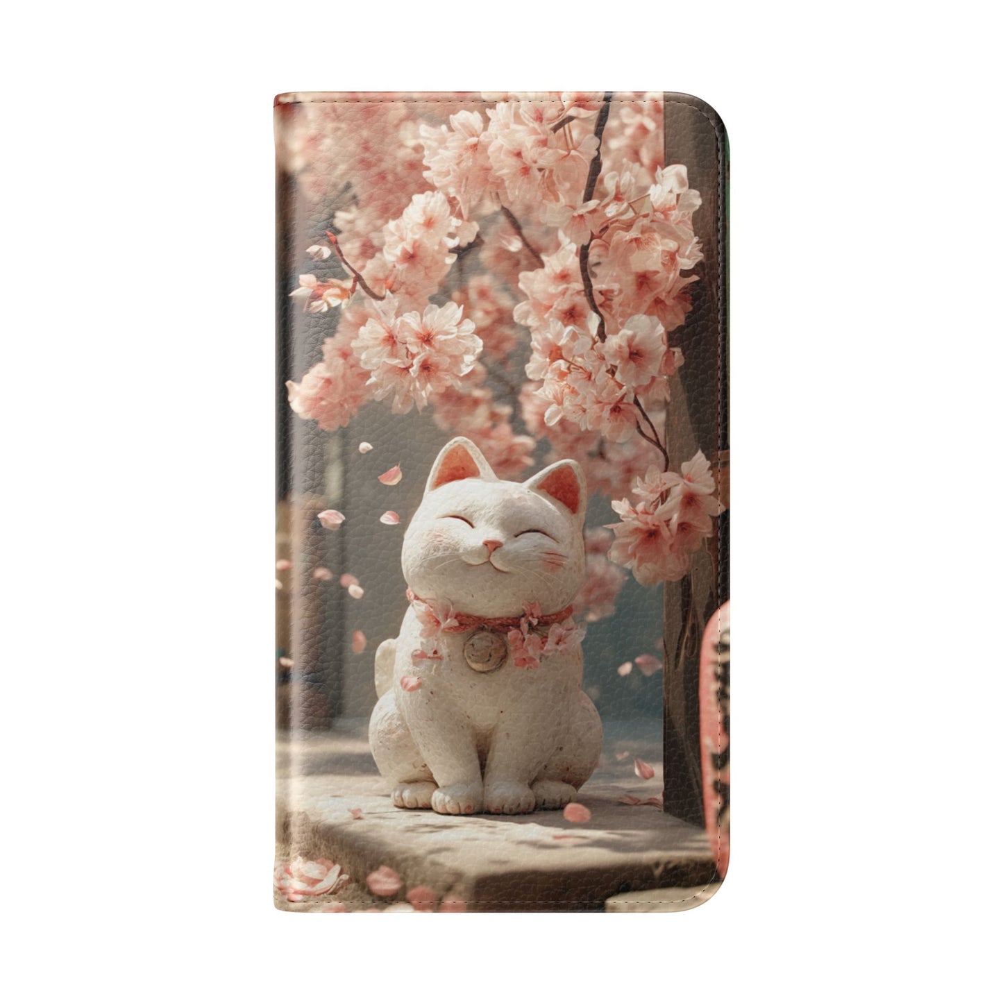 Sakura Lucky Cat - Wallet Flip Case