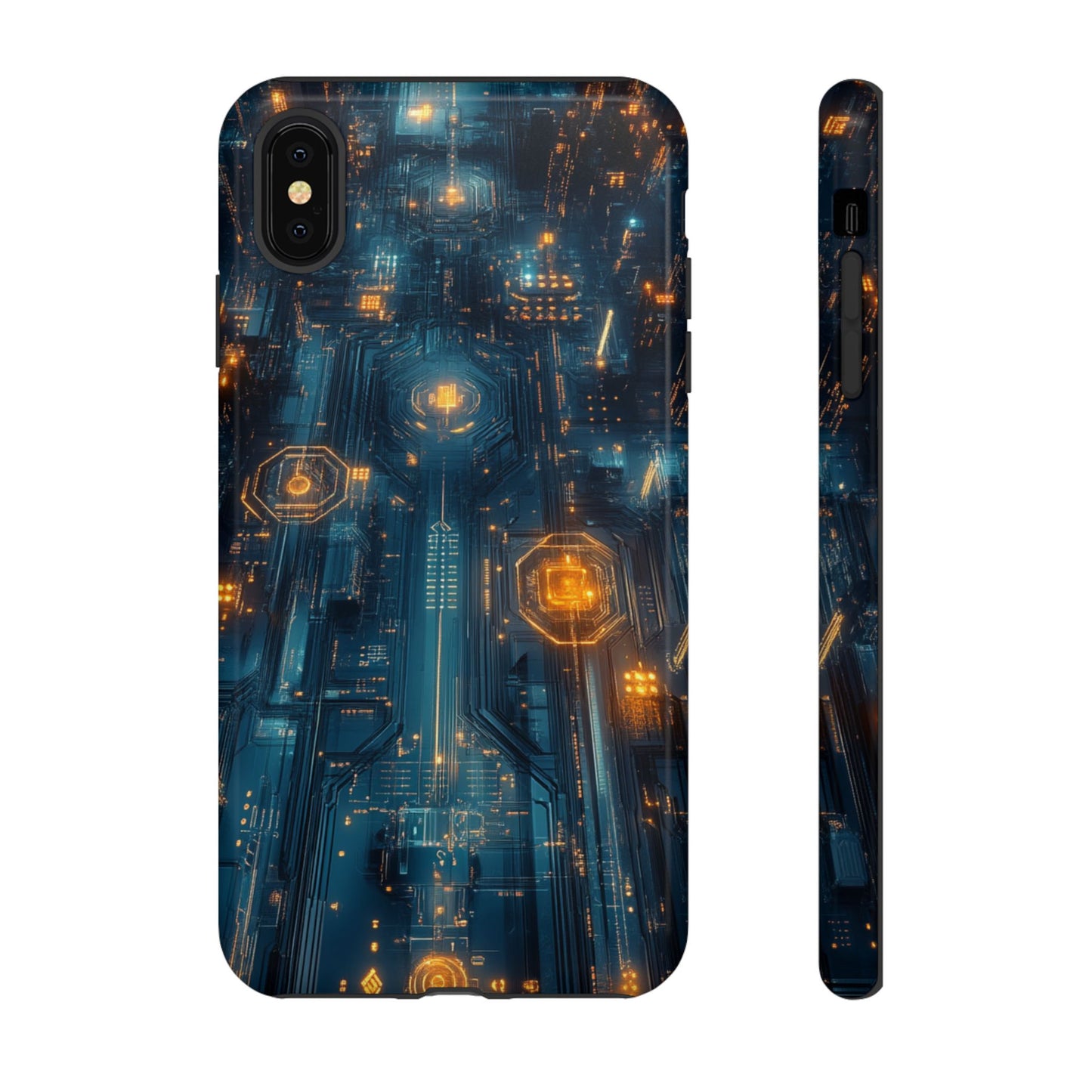 Quantum Neon Skyline – Tough iPhone Case