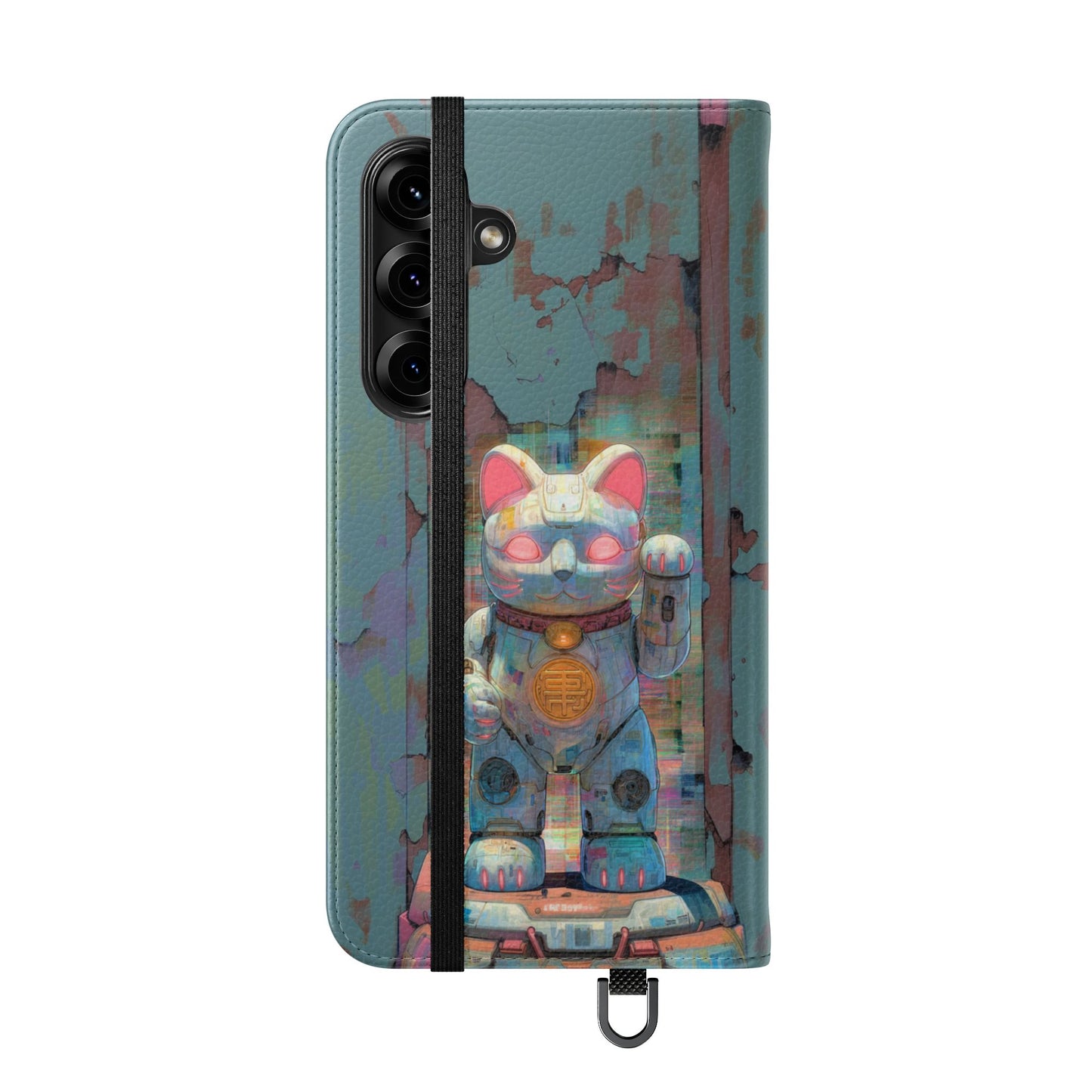 Cyber Lucky Cat - Wallet Flip Case