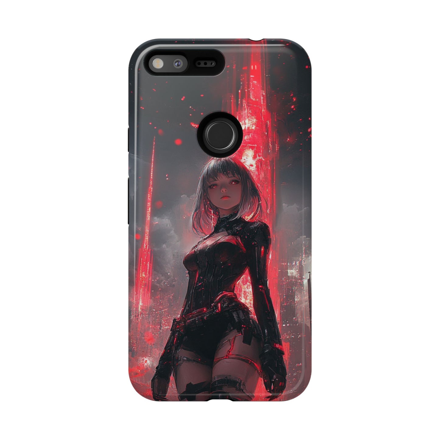 Crimson Cyber Sentinel – Tough Google Pixel Case