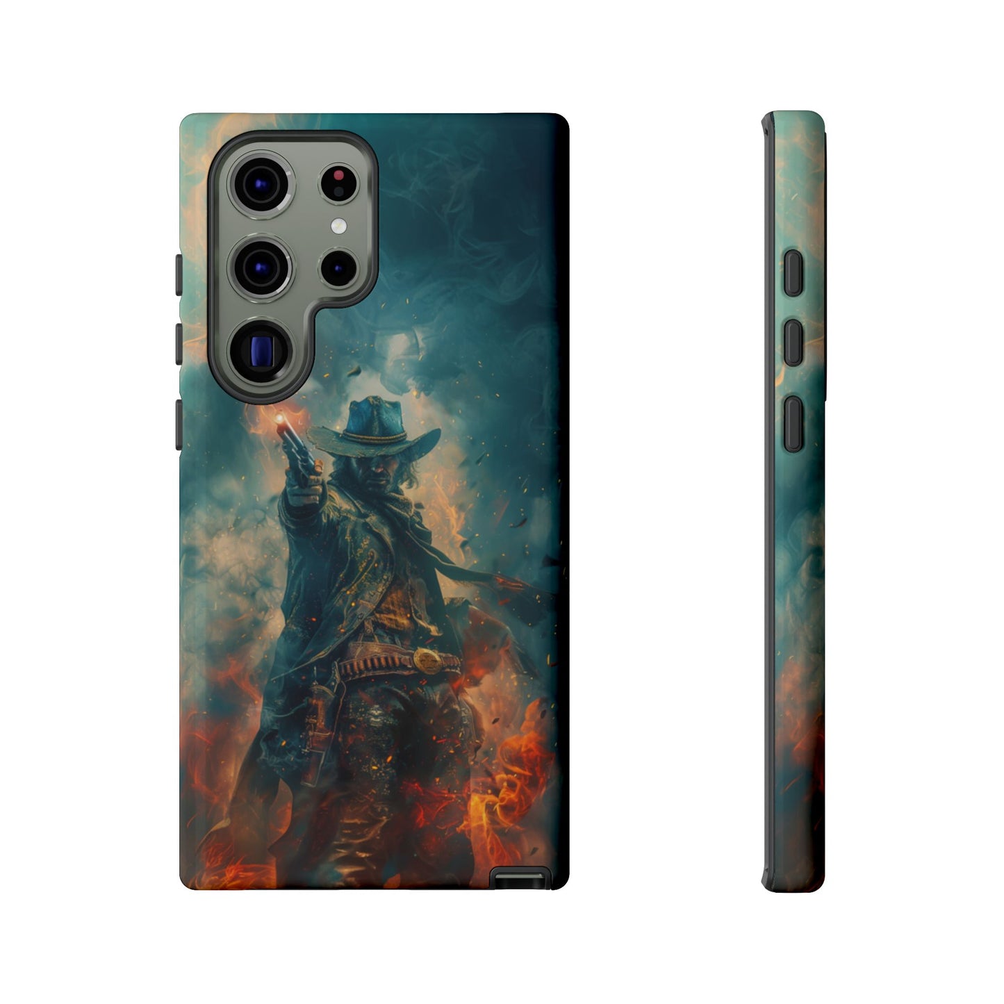 Flaming Outlaw Gunslinger – Tough Samsung Galaxy Case