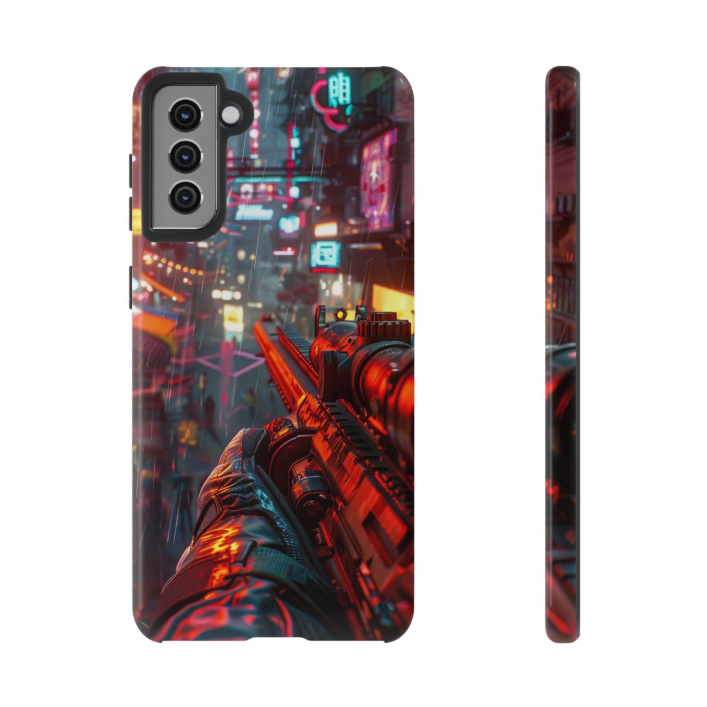 Neon Rain Sniper – Tough Samsung Galaxy Case