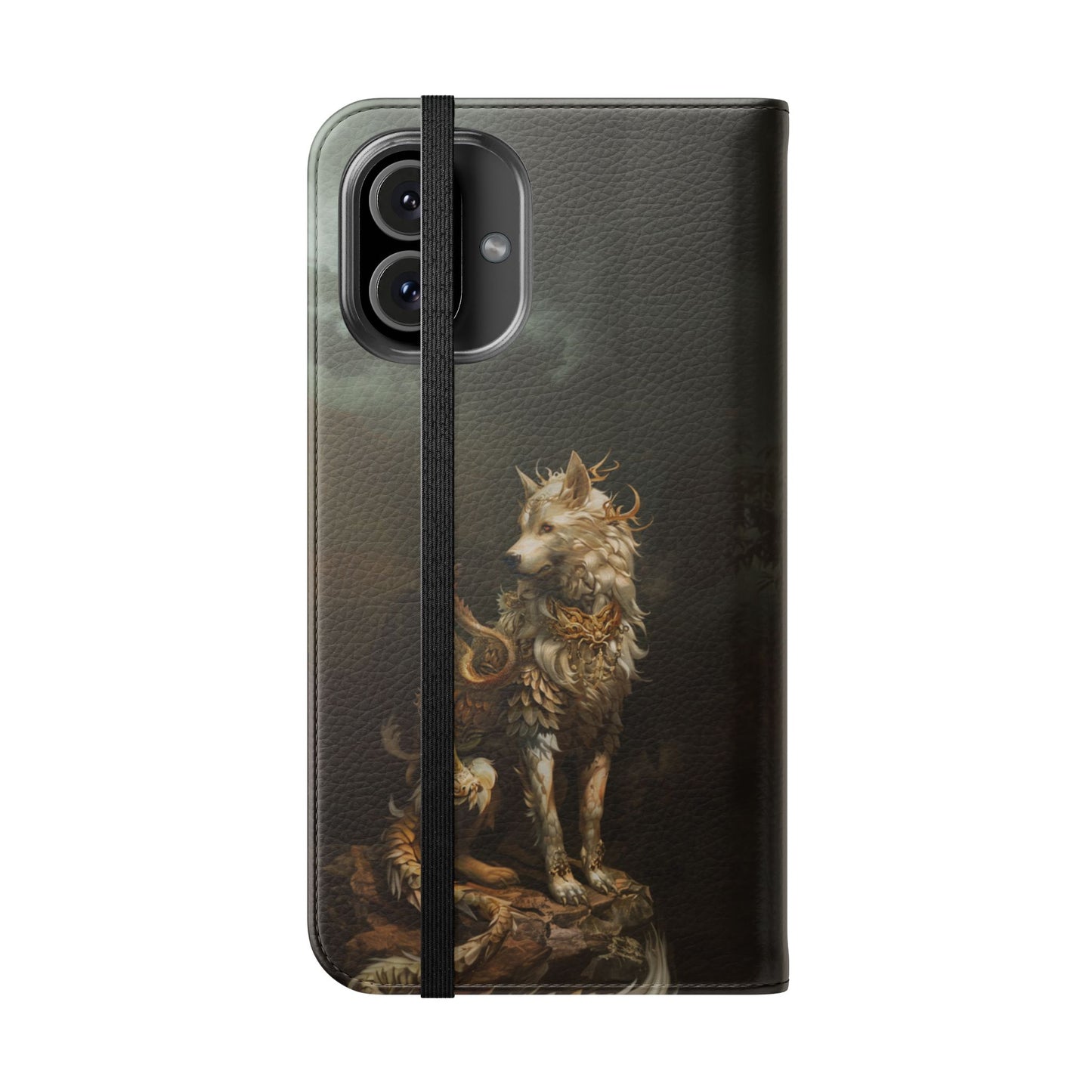Antlered Wolf Guardian - Wallet Flip Case