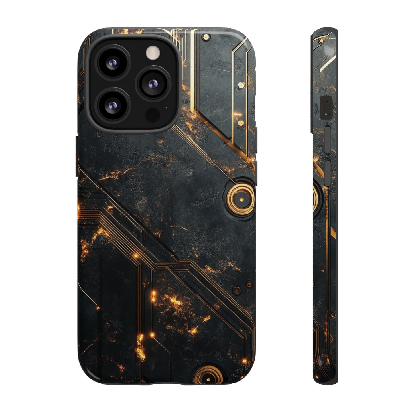 Obsidian Ember Circuit – Tough iPhone Case