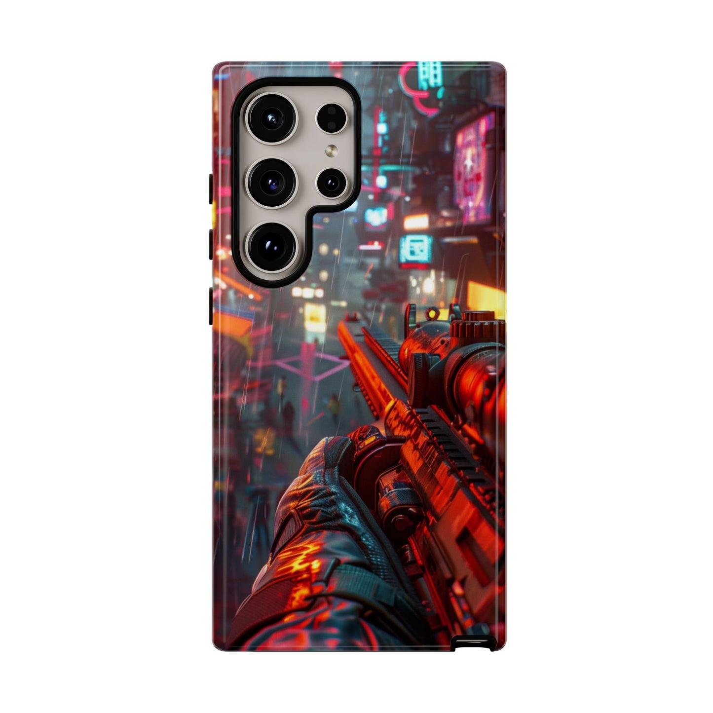 Neon Rain Sniper – Tough Samsung Galaxy Case