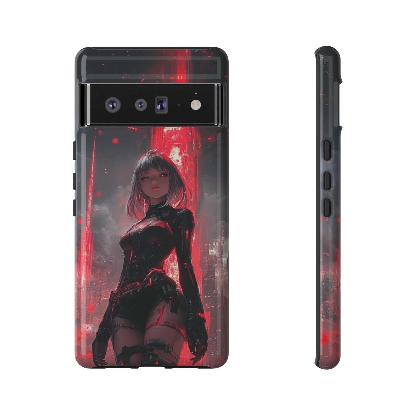 Crimson Cyber Sentinel – Tough Google Pixel Case