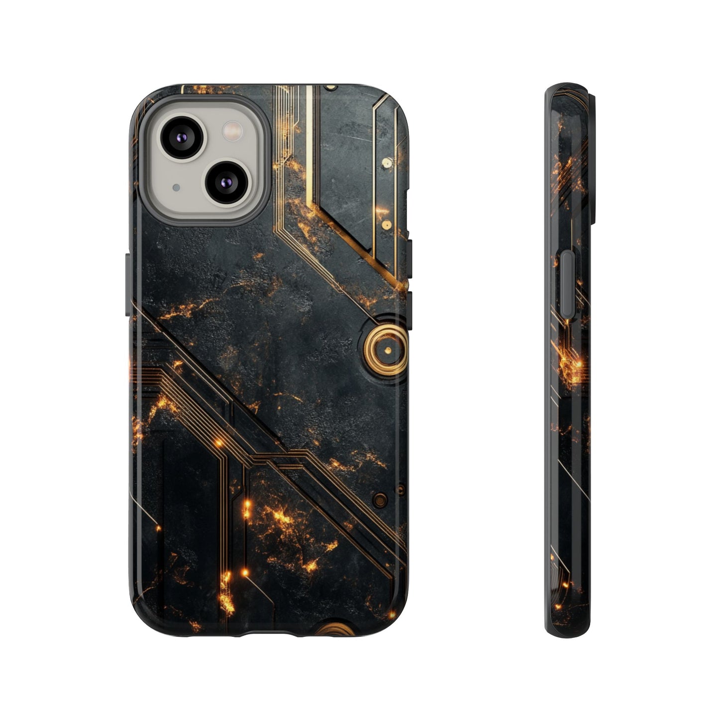 Obsidian Ember Circuit – Tough iPhone Case