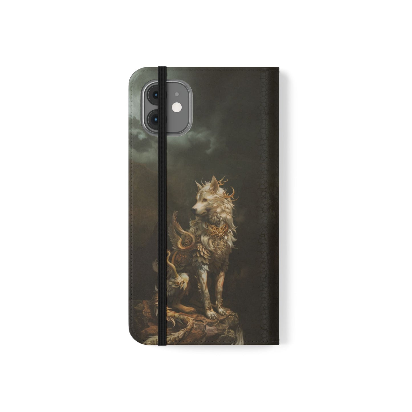 Antlered Wolf Guardian - Wallet Flip Case