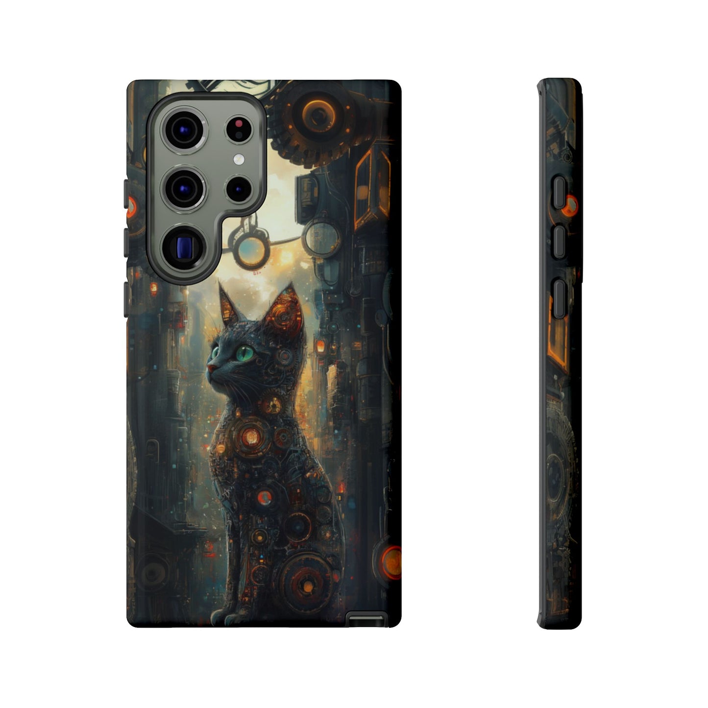 Cybernetic Steampunk Cat Phone Case – iPhone, Google Pixel, Samsung Galaxy