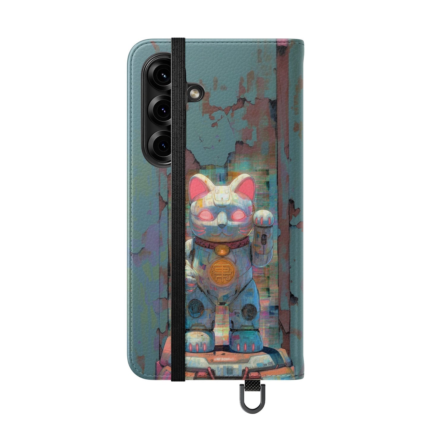 Cyber Lucky Cat - Wallet Flip Case