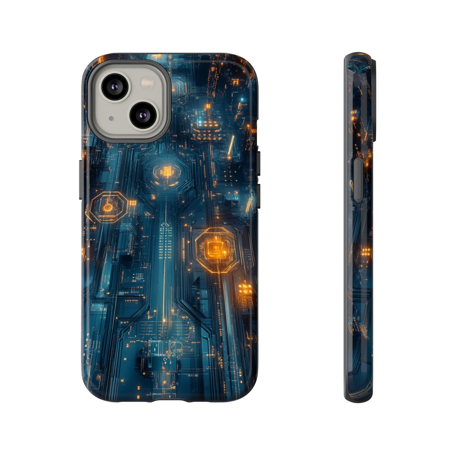 Quantum Neon Skyline – Tough iPhone Case