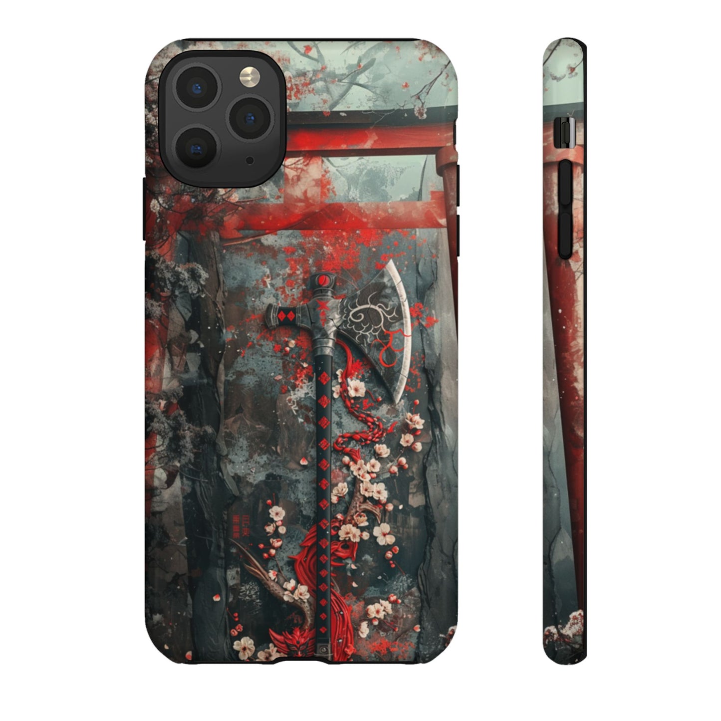 Sakura Warrior Axe - Tough iPhone Case
