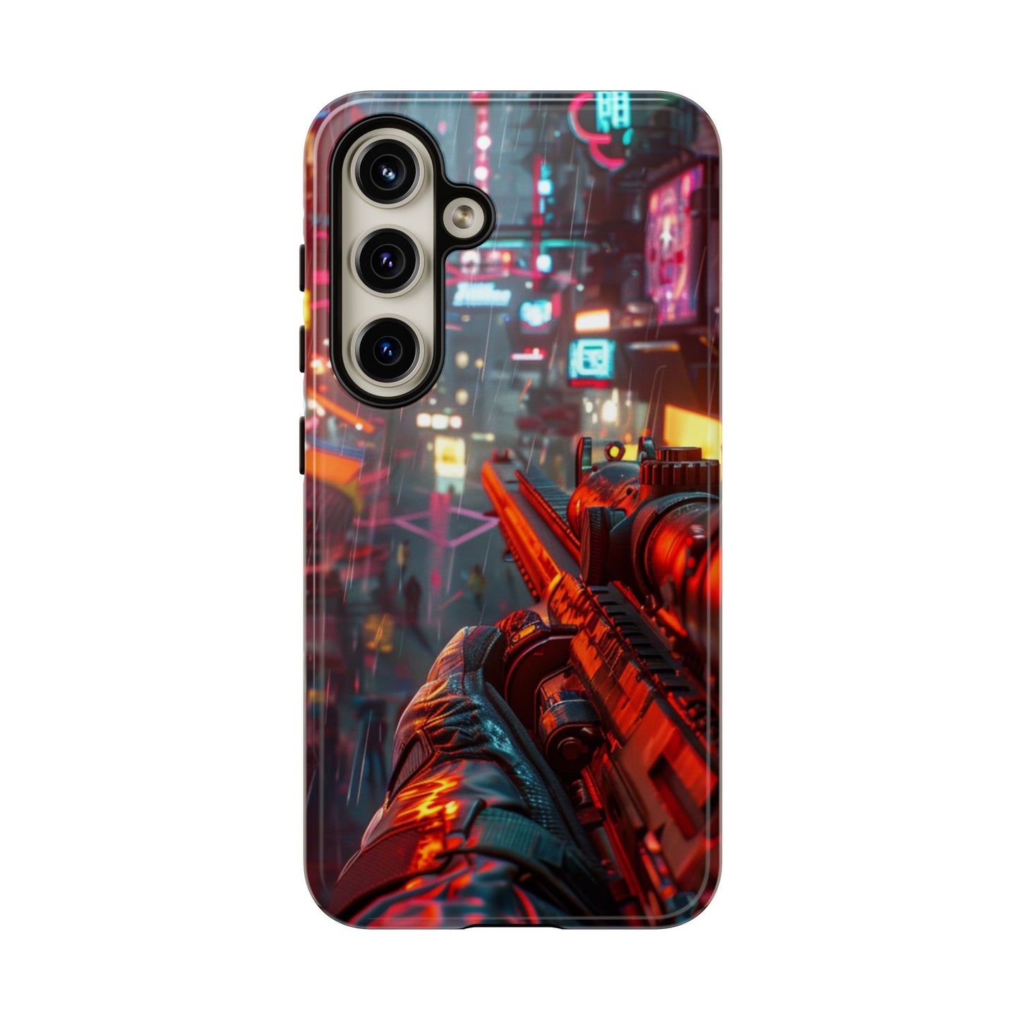 Neon Rain Sniper – Tough Samsung Galaxy Case