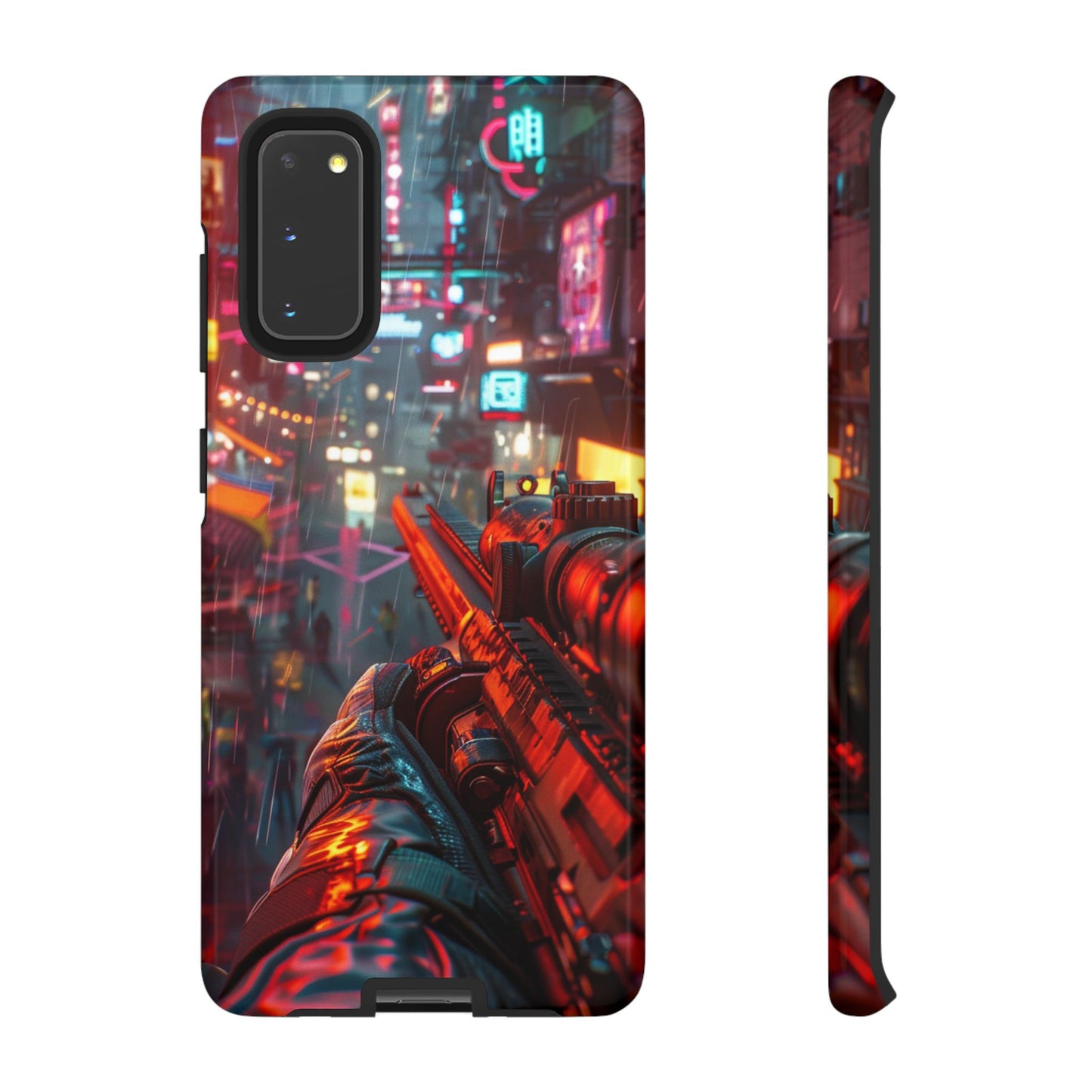 Neon Rain Sniper – Tough Samsung Galaxy Case