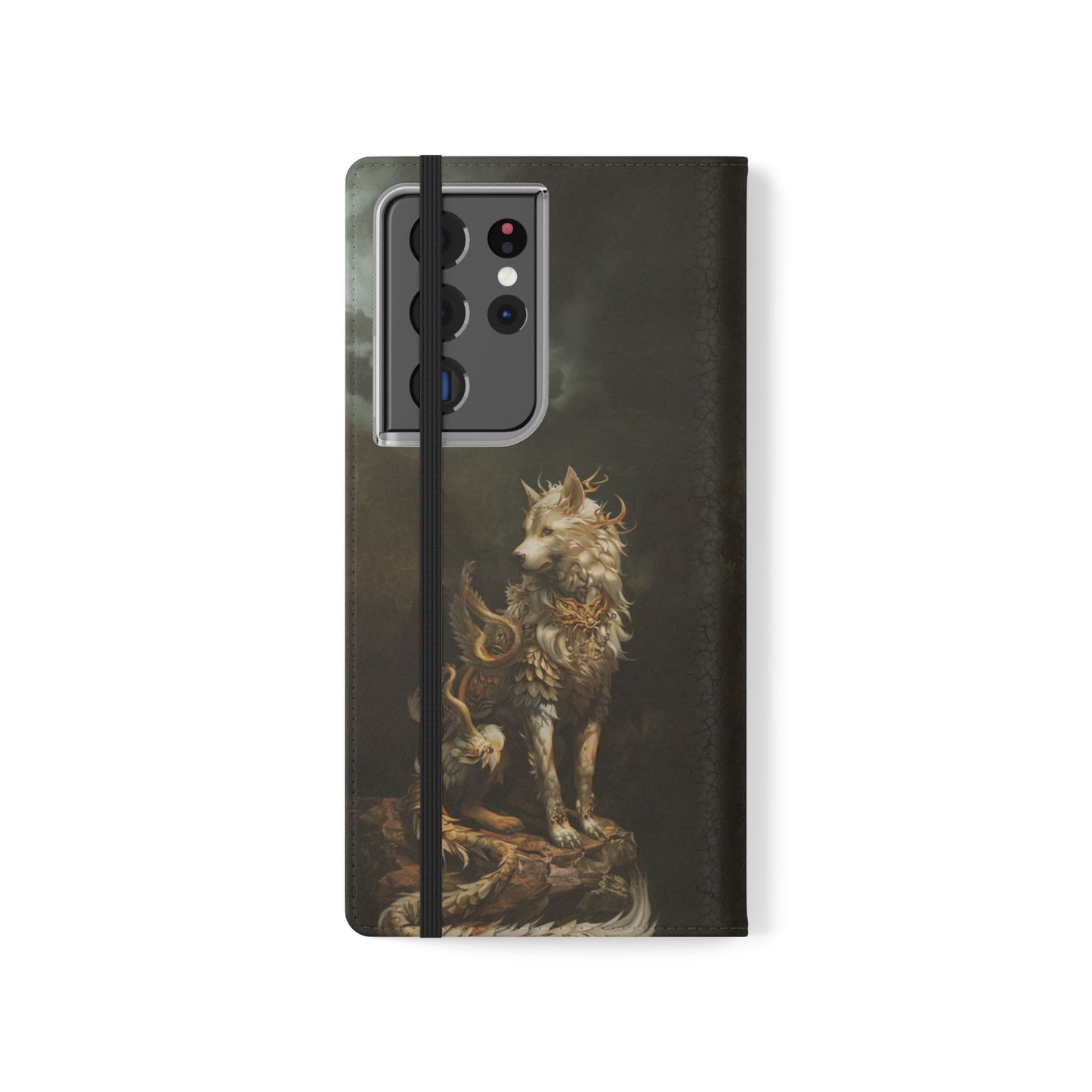 Antlered Wolf Guardian - Wallet Flip Case
