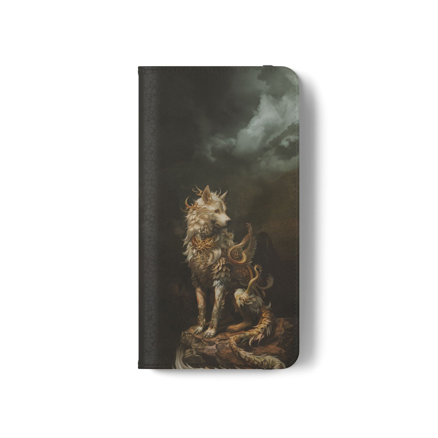 Antlered Wolf Guardian - Wallet Flip Case