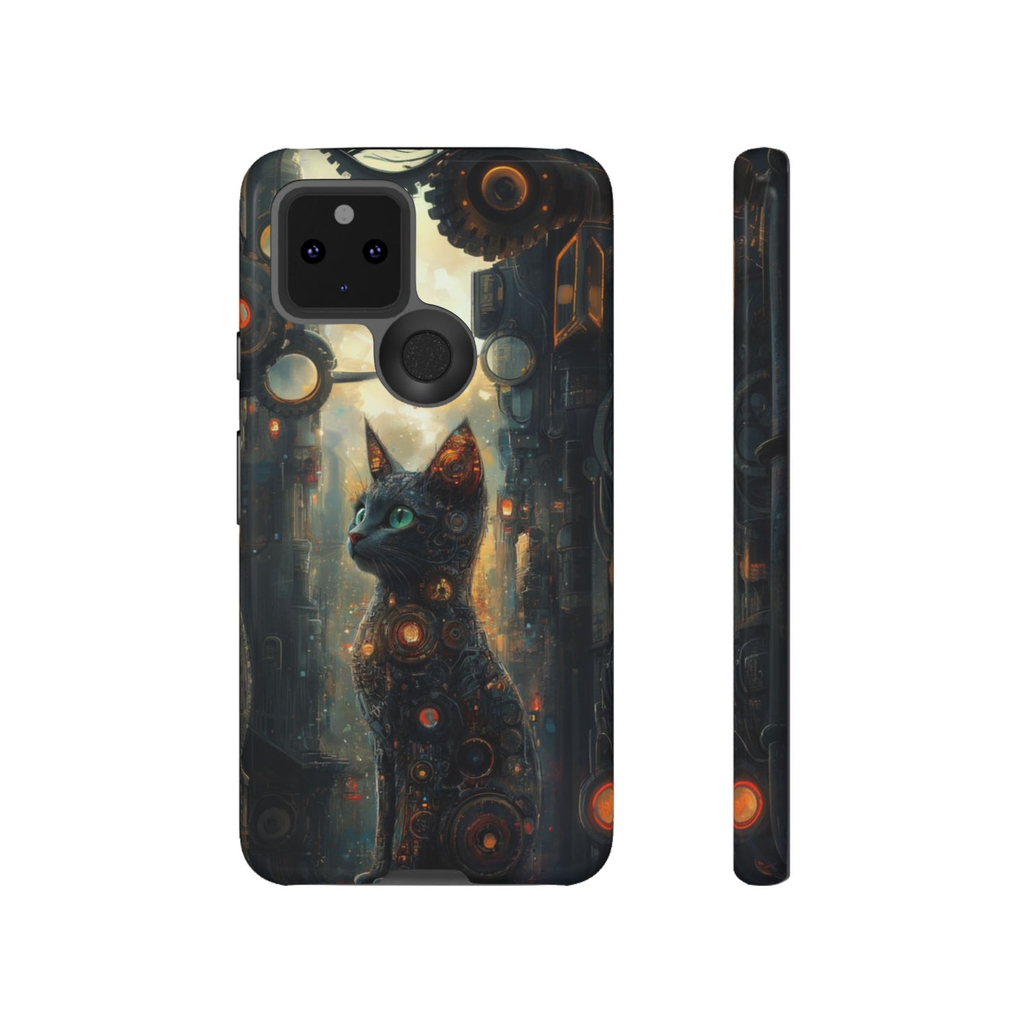 Cybernetic Steampunk Cat Phone Case – iPhone, Google Pixel, Samsung Galaxy