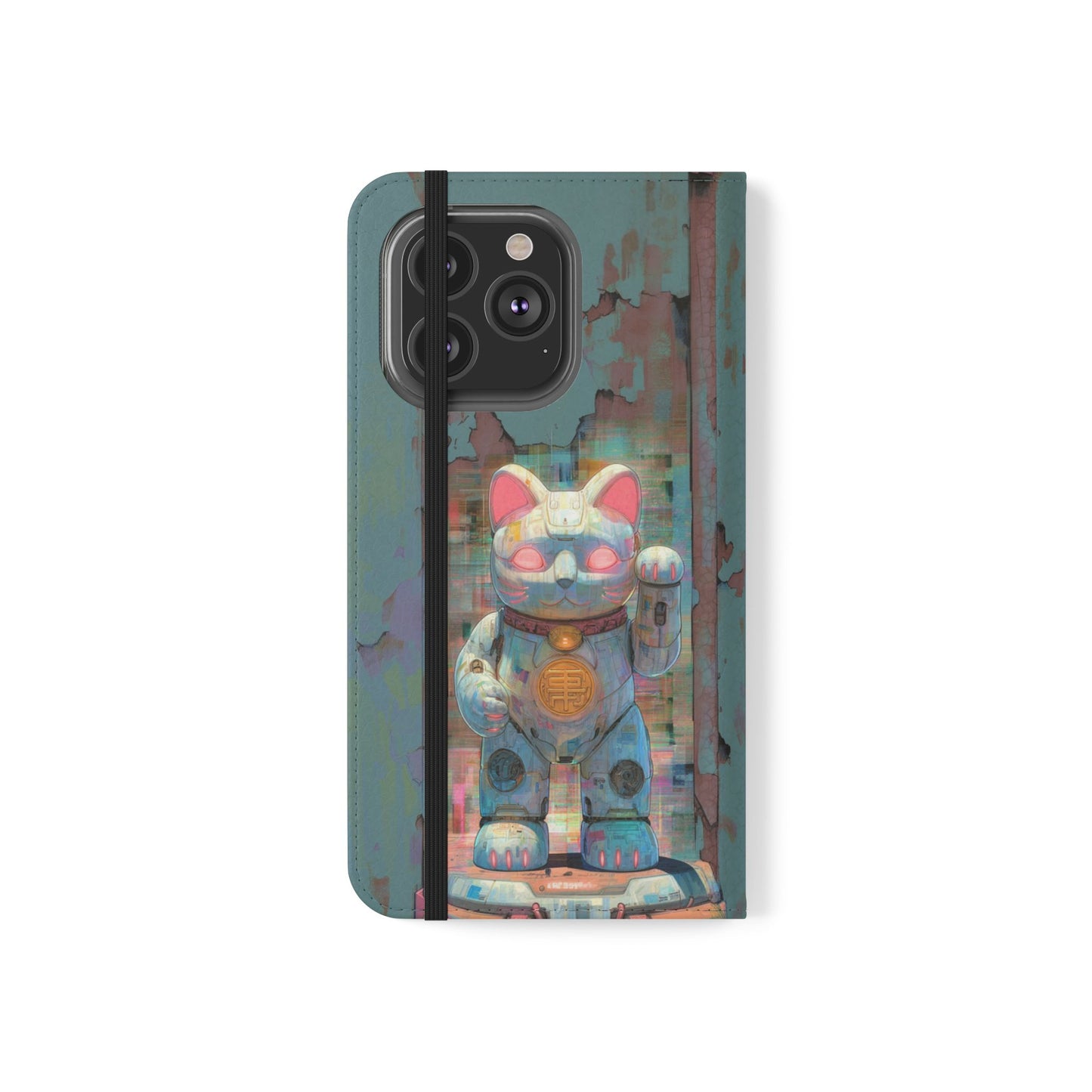 Cyber Lucky Cat - Wallet Flip Case