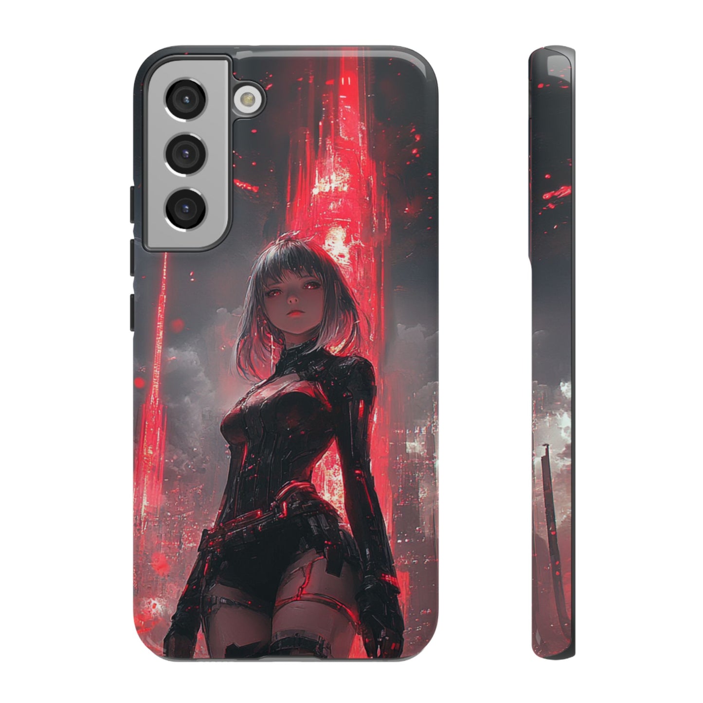 Crimson Cyber Sentinel – Tough Samsung Galaxy Case