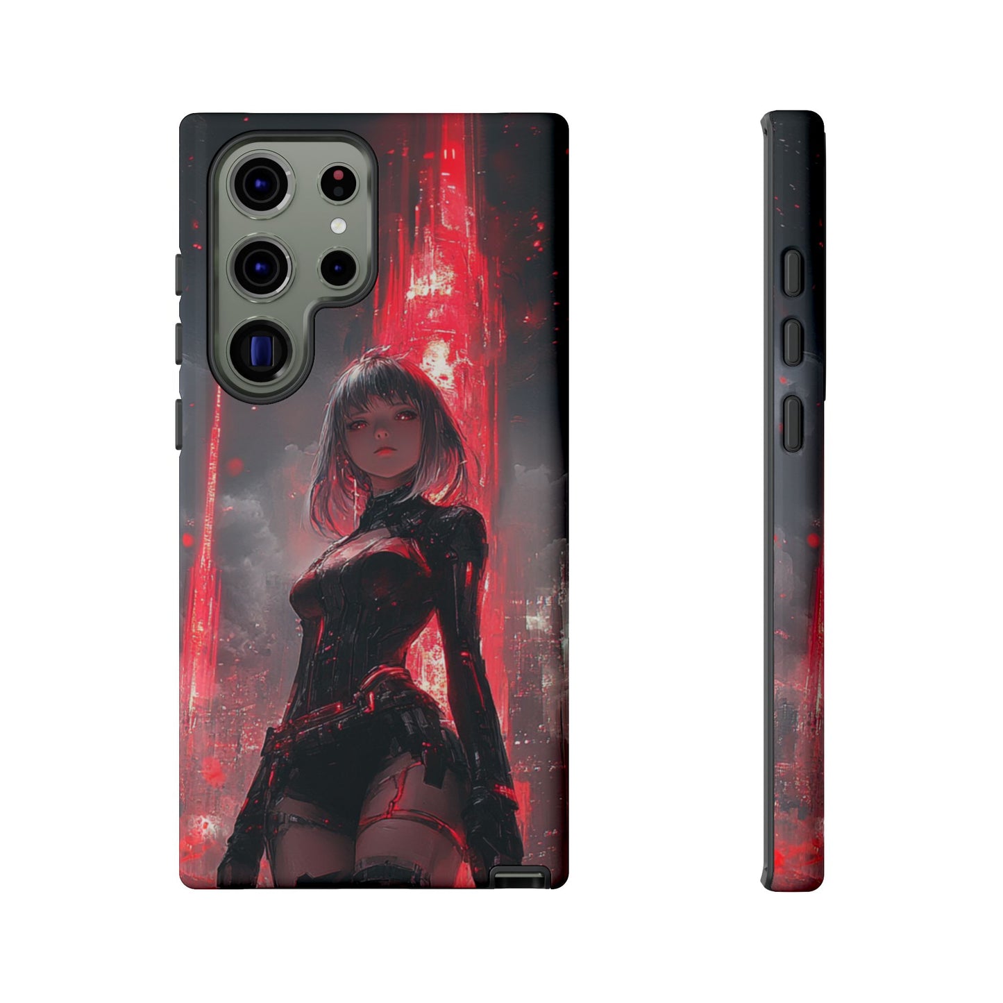 Crimson Cyber Sentinel – Tough Samsung Galaxy Case