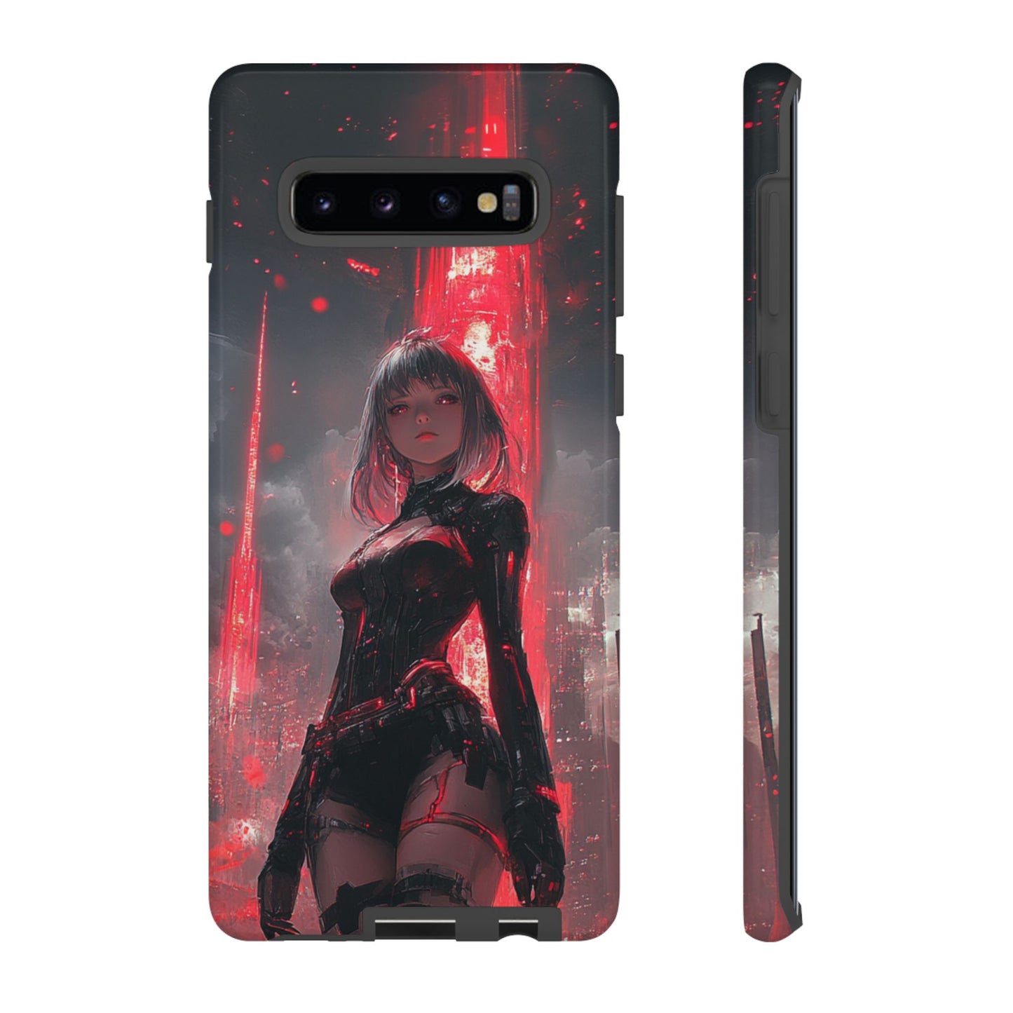Crimson Cyber Sentinel – Tough Samsung Galaxy Case