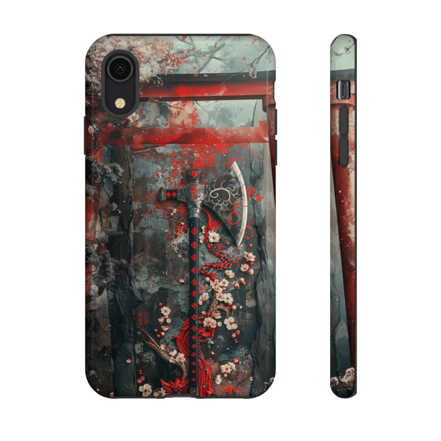 Sakura Warrior Axe - Tough iPhone Case