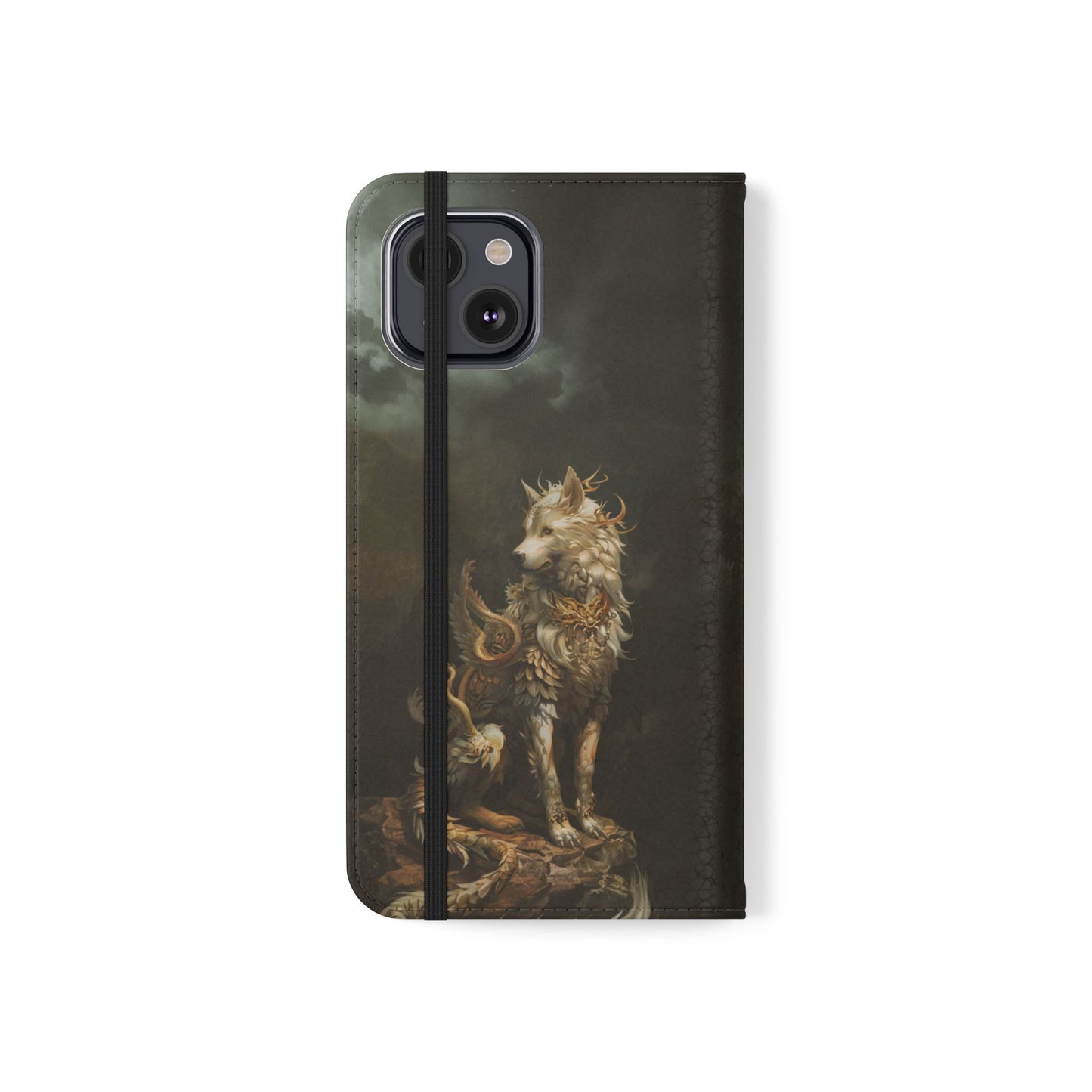 Antlered Wolf Guardian - Wallet Flip Case