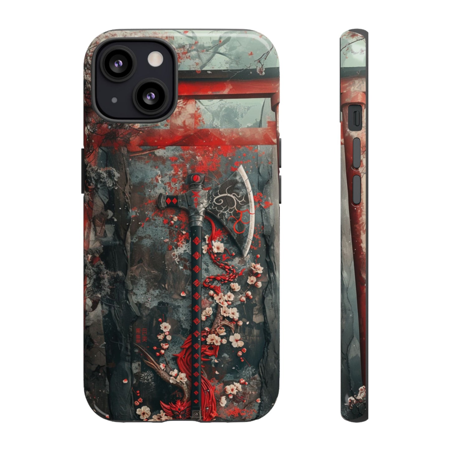 Sakura Warrior Axe - Tough iPhone Case
