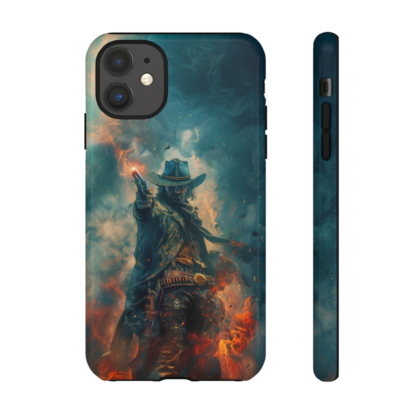 Flaming Outlaw Gunslinger – Tough iPhone Case