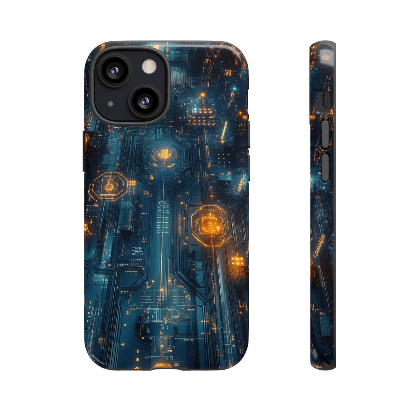 Quantum Neon Skyline – Tough iPhone Case