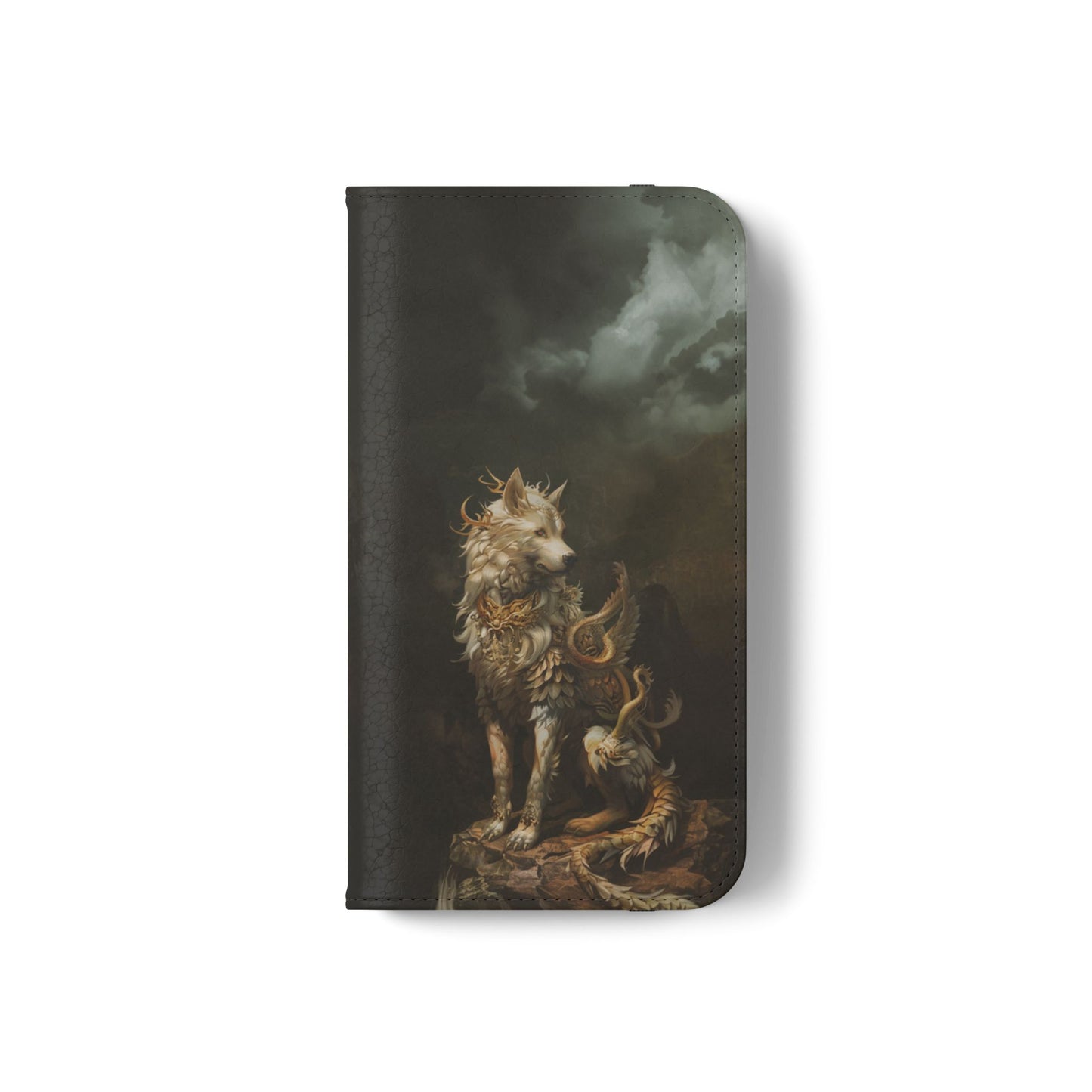 Antlered Wolf Guardian - Wallet Flip Case