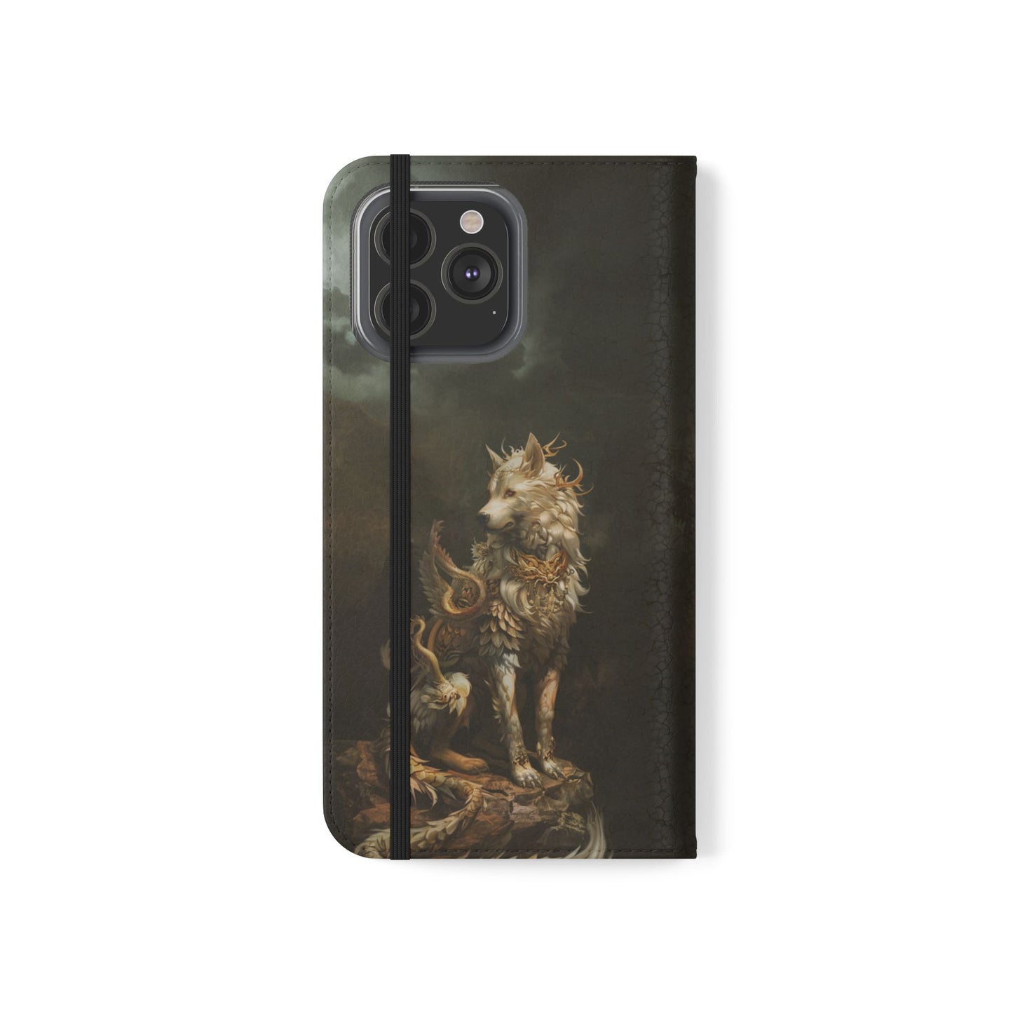 Antlered Wolf Guardian - Wallet Flip Case