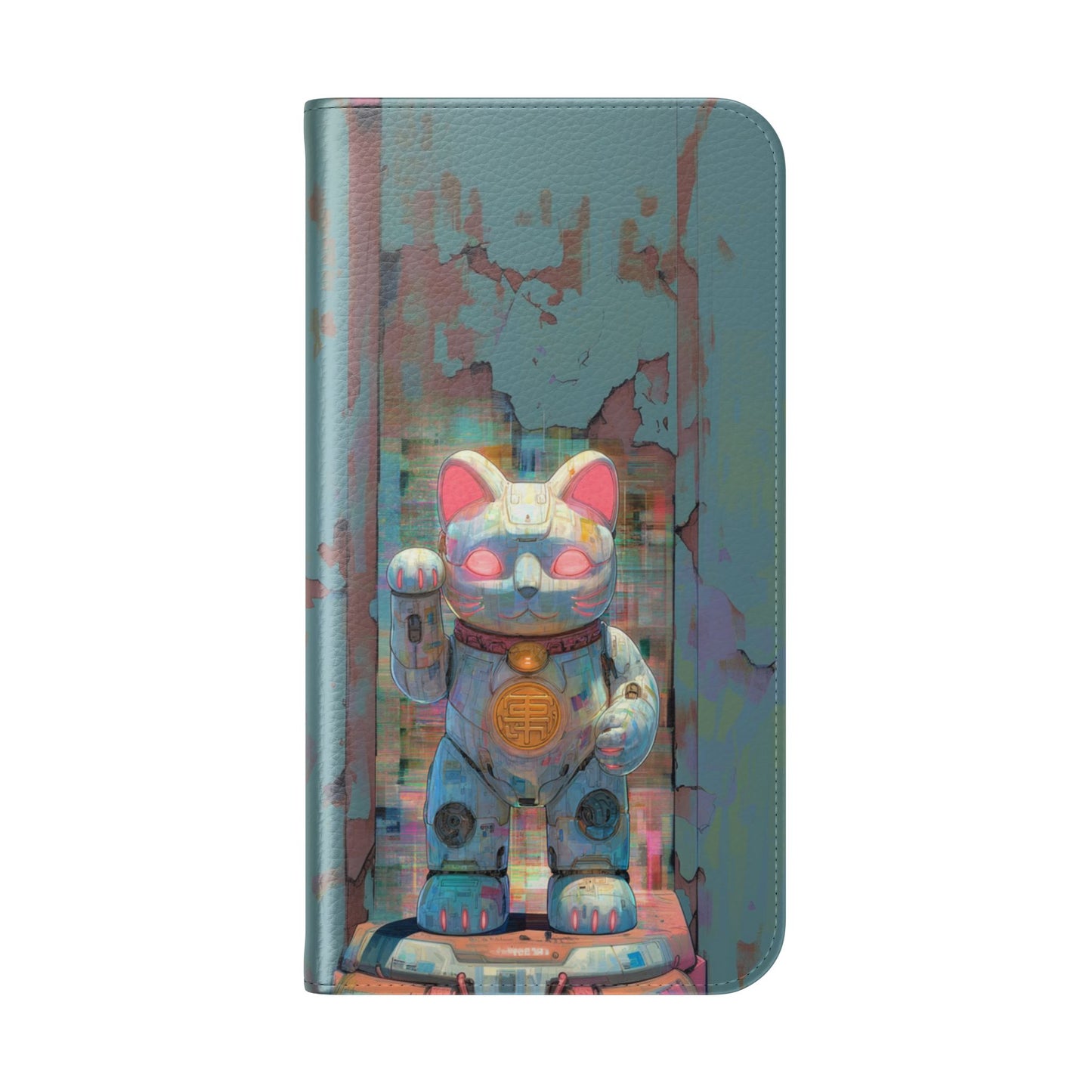 Cyber Lucky Cat - Wallet Flip Case