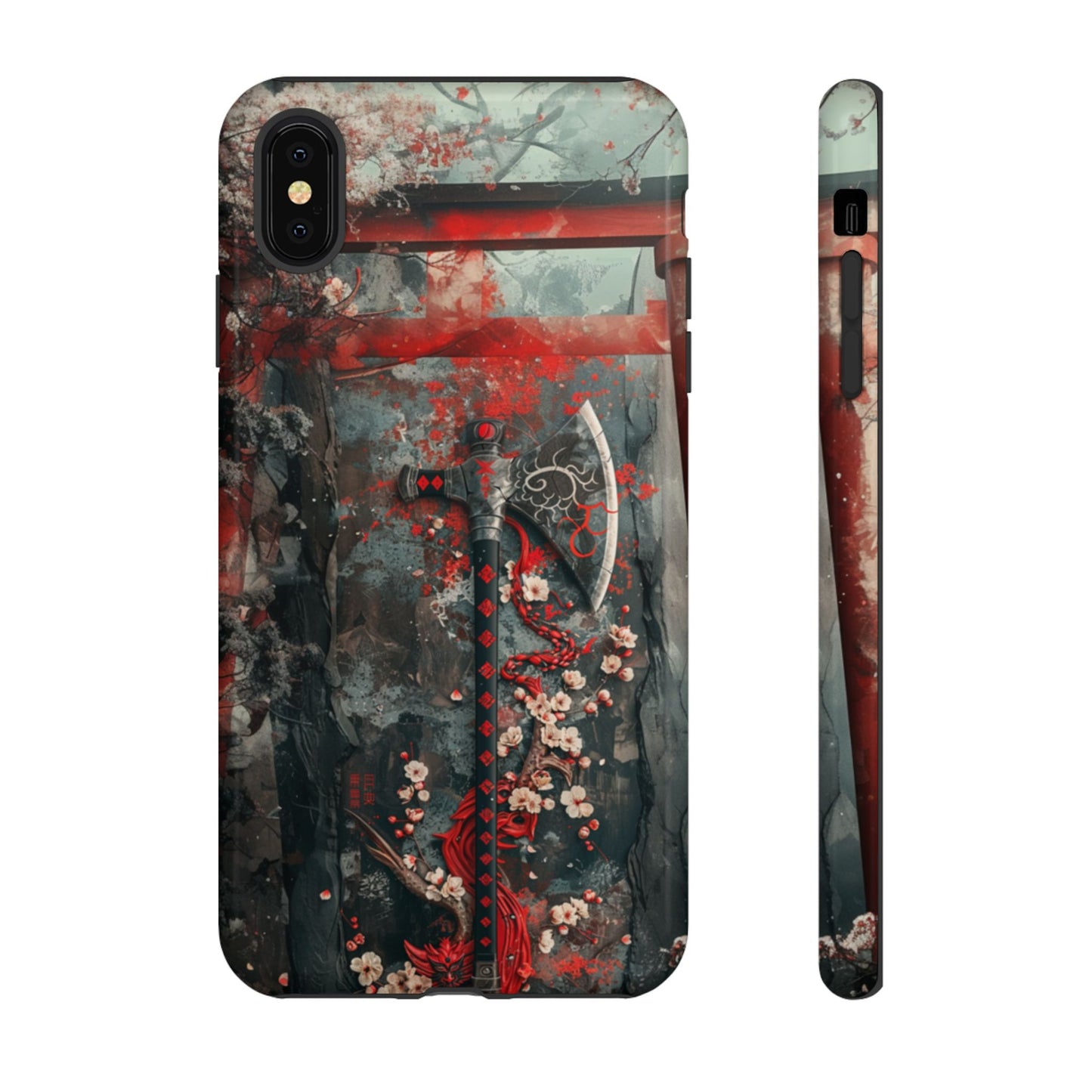 Sakura Warrior Axe - Tough iPhone Case