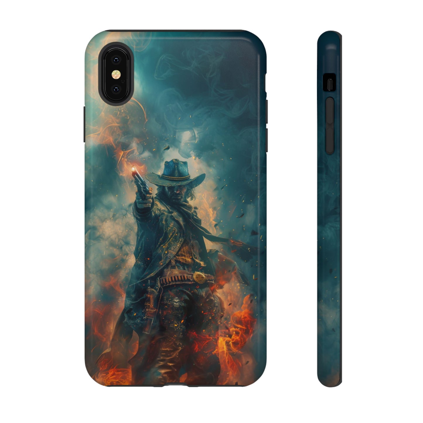 Flaming Outlaw Gunslinger – Tough iPhone Case