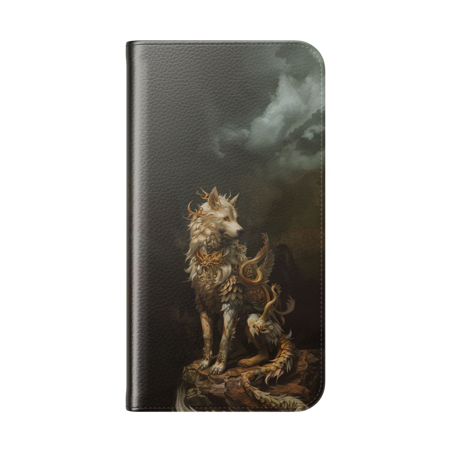 Antlered Wolf Guardian - Wallet Flip Case