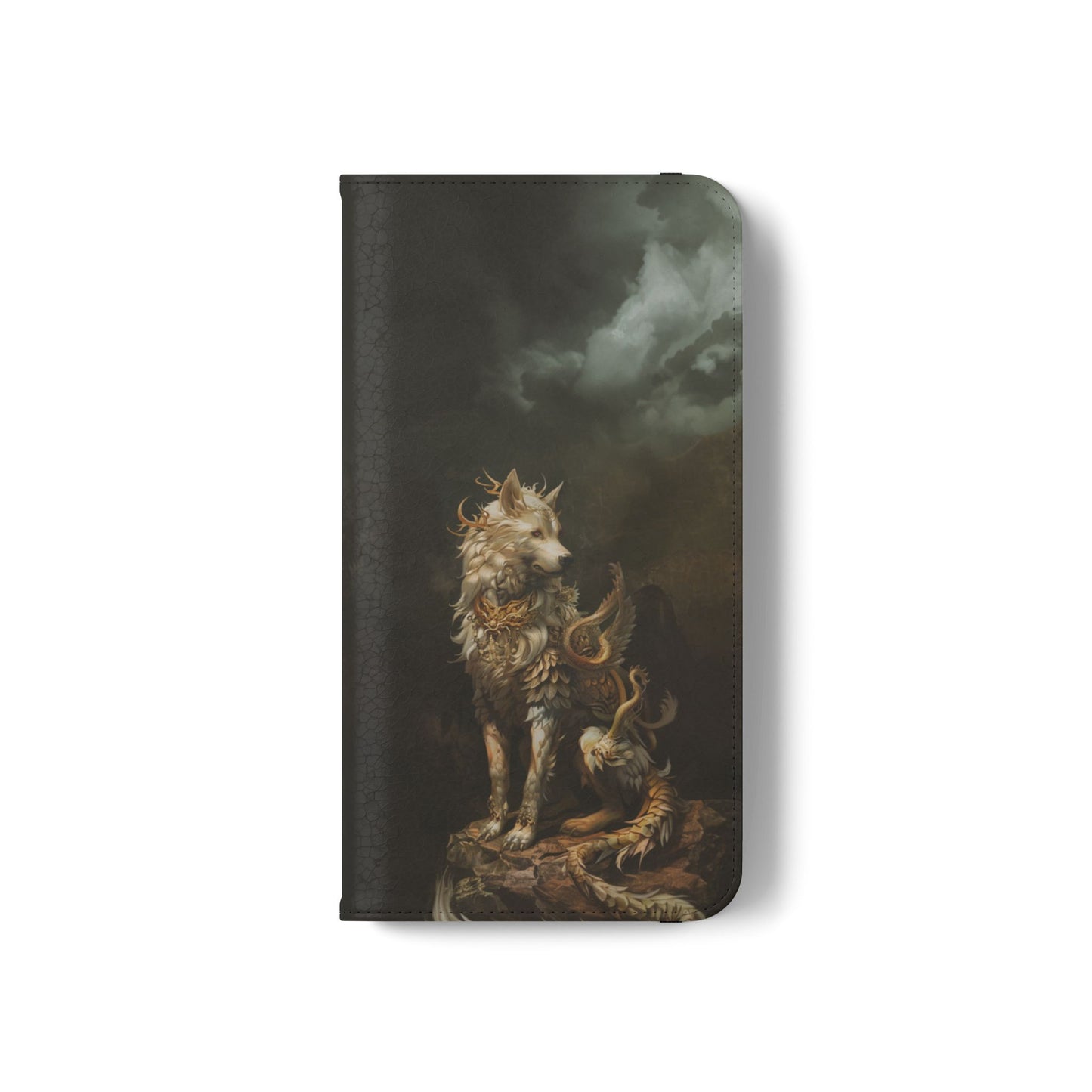 Antlered Wolf Guardian - Wallet Flip Case