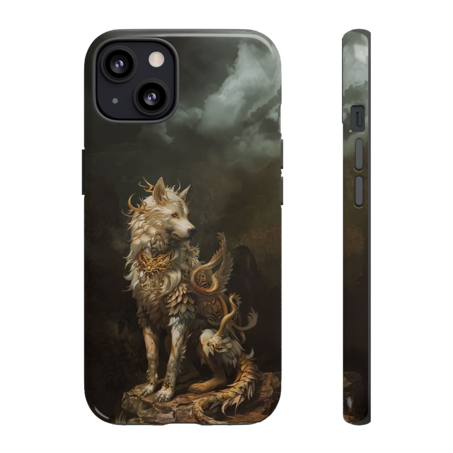 Antlered Wolf Guardian - Tough iPhone Case