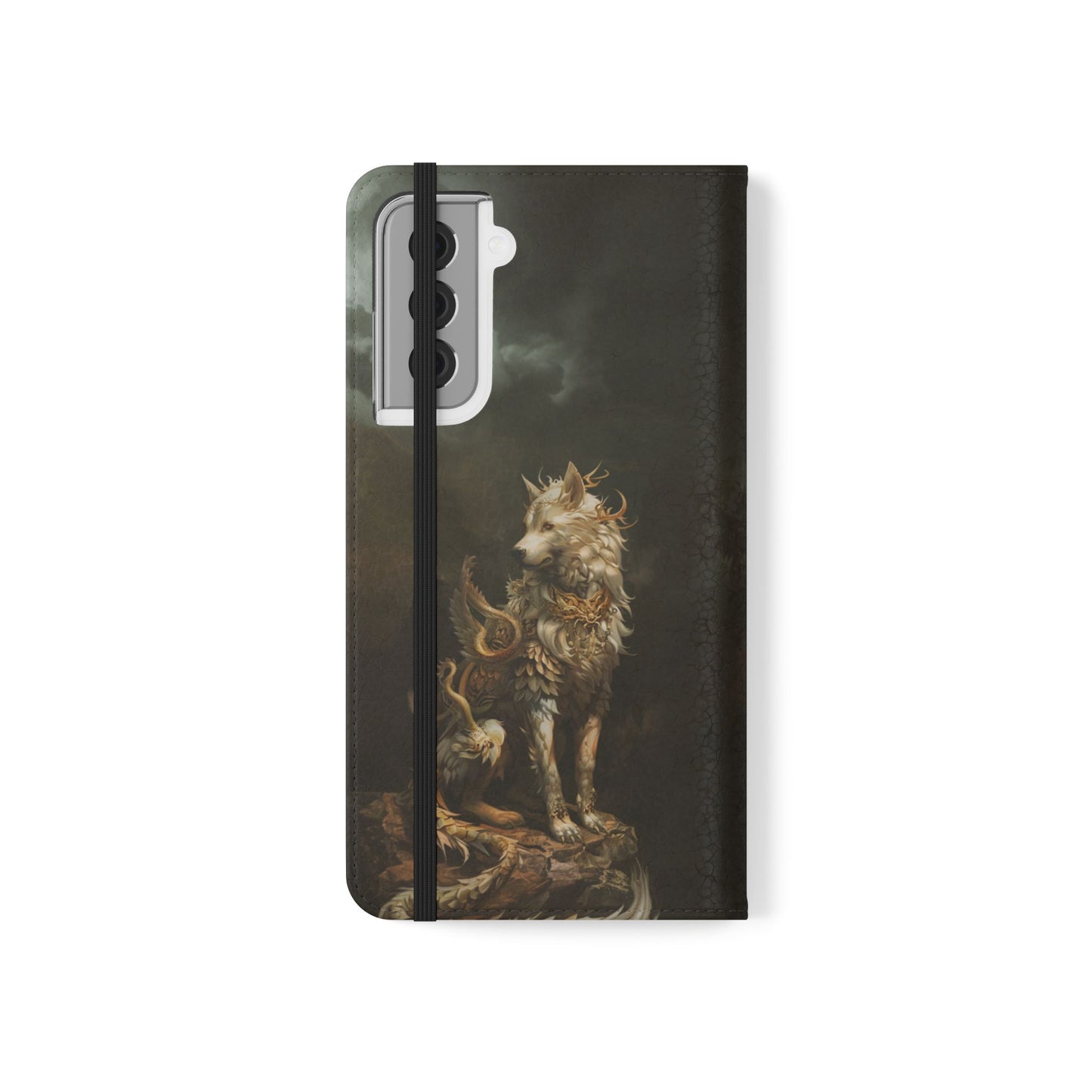 Antlered Wolf Guardian - Wallet Flip Case